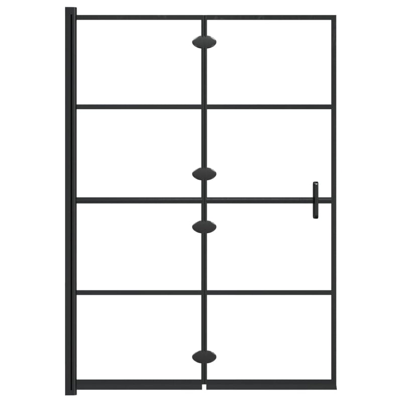 vidaXL fekete ESG zuhanykabin összecsukható ajtóval 100 x 140 cm