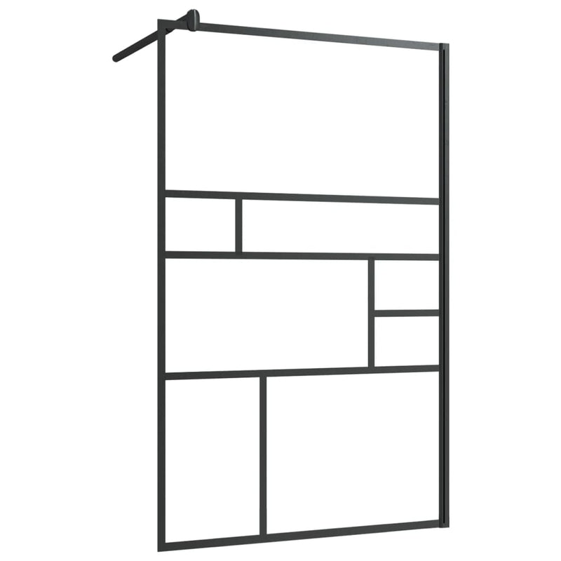vidaXL fekete zuhanyfal átlátszó ESG üveggel 100 x 195 cm