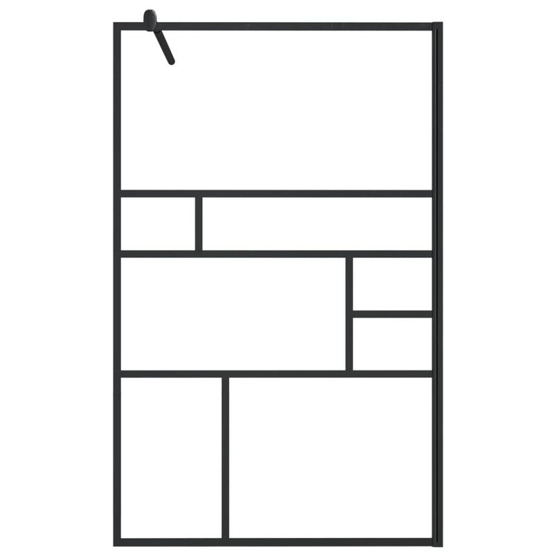 vidaXL fekete zuhanyfal átlátszó ESG üveggel 100 x 195 cm