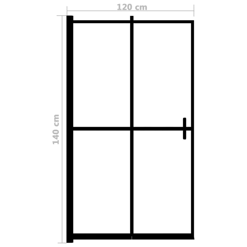 vidaXL fekete ESG zuhanykabin összecsukható ajtóval 120x140 cm