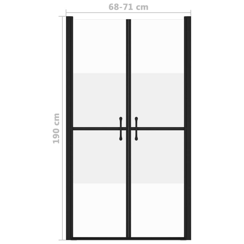 vidaXL félig matt ESG zuhanyajtó (68-71) x 190  cm