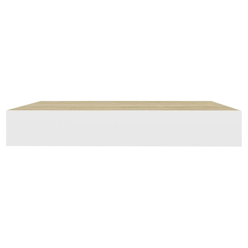 vidaXL 4 db tölgyszínű és fehér MDF lebegő fali polc 23x23,5x3,8 cm