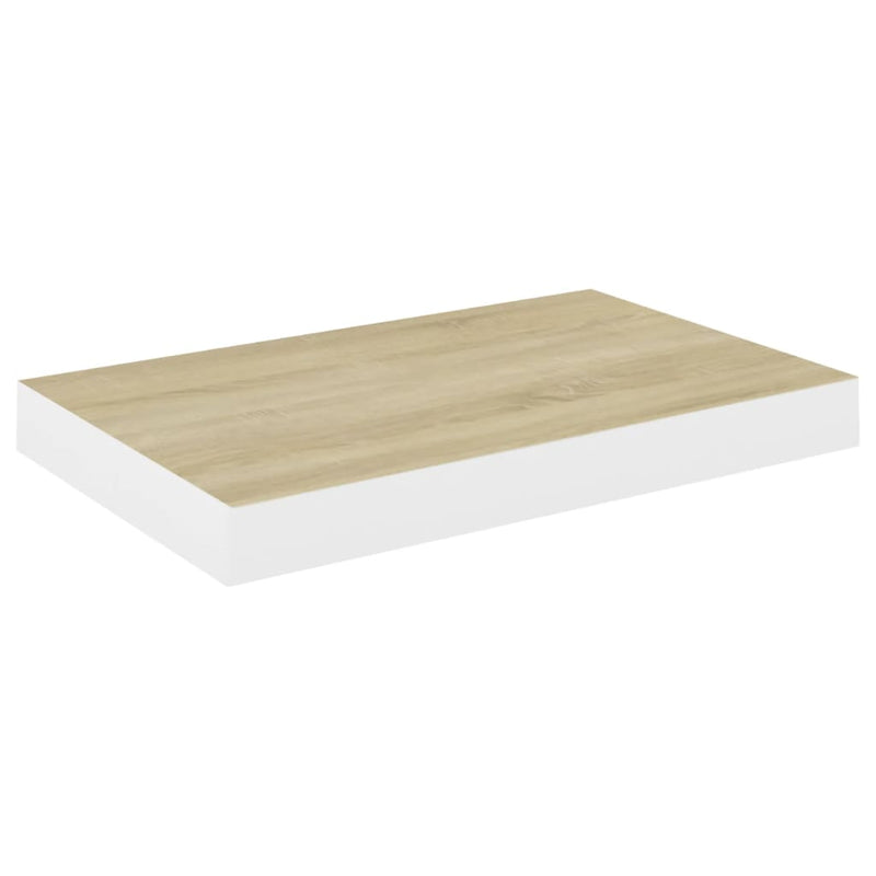 vidaXL 4 db tölgyszínű és fehér MDF lebegő fali polc 40 x 23 x 3,8 cm