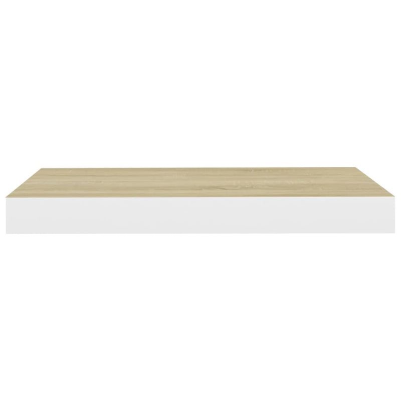 vidaXL tölgyszínű és fehér MDF lebegő fali polc 50 x 23 x 3,8 cm