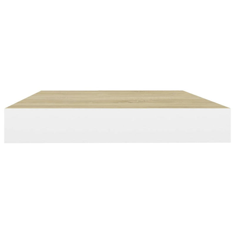 vidaXL 2 db tölgyszínű és fehér MDF lebegő fali polc 50 x 23 x 3,8 cm