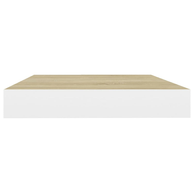vidaXL 4 db tölgyszínű és fehér MDF lebegő fali polc 50 x 23 x 3,8 cm