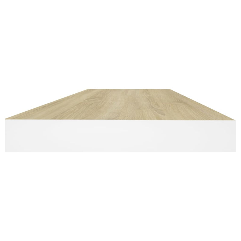 vidaXL 2 db tölgyszínű és fehér MDF lebegő fali polc 60x23,5x3,8 cm