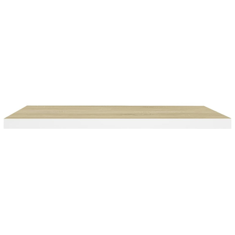 vidaXL tölgyszínű és fehér MDF lebegő fali polc 80 x 23,5 x 3,8 cm