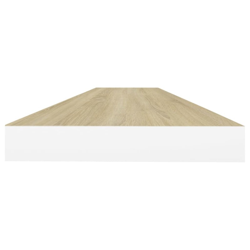 vidaXL 4 db tölgyszínű és fehér MDF lebegő fali polc 120x23,5x3,8 cm