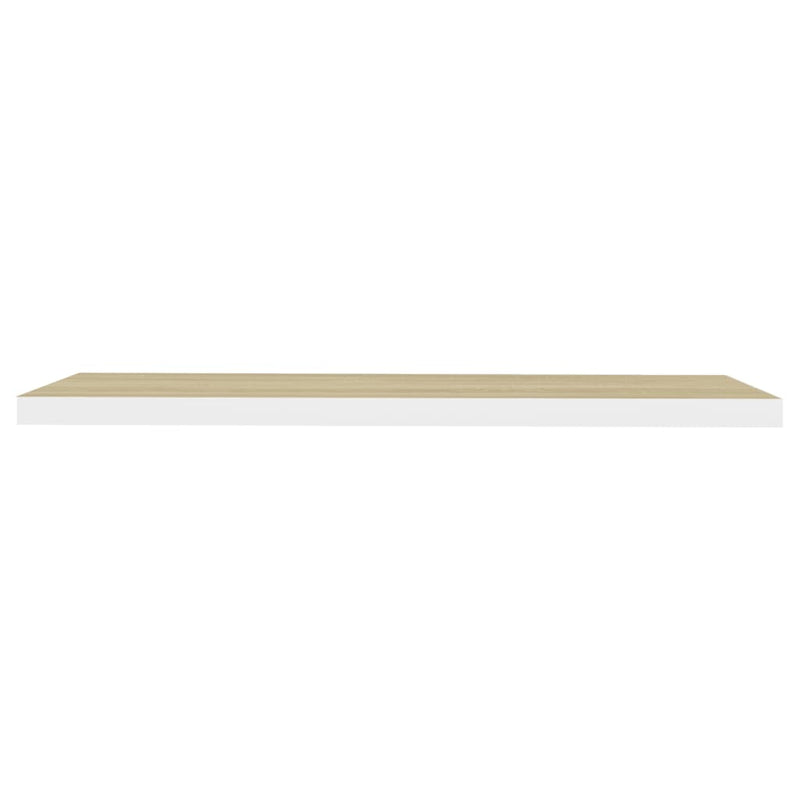 vidaXL 4 db tölgyszínű és fehér MDF lebegő fali polc 120x23,5x3,8 cm