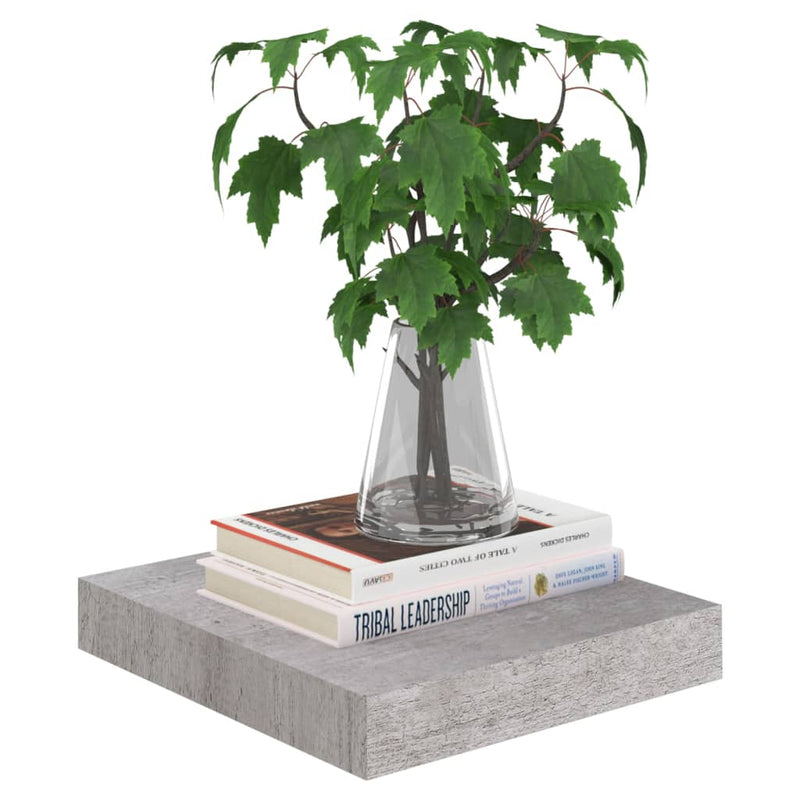 vidaXL 2 db betonszürke MDF lebegő fali polc 23 x 23,5 x 3,8 cm