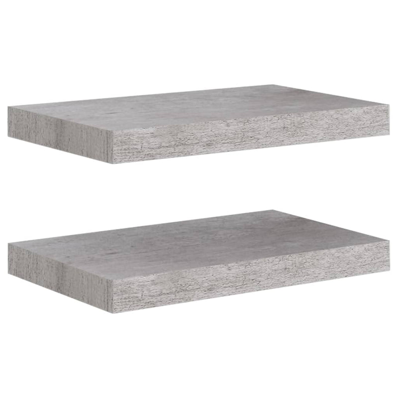 vidaXL 2 db betonszürke MDF lebegő fali polc 40 x 23 x 3,8 cm