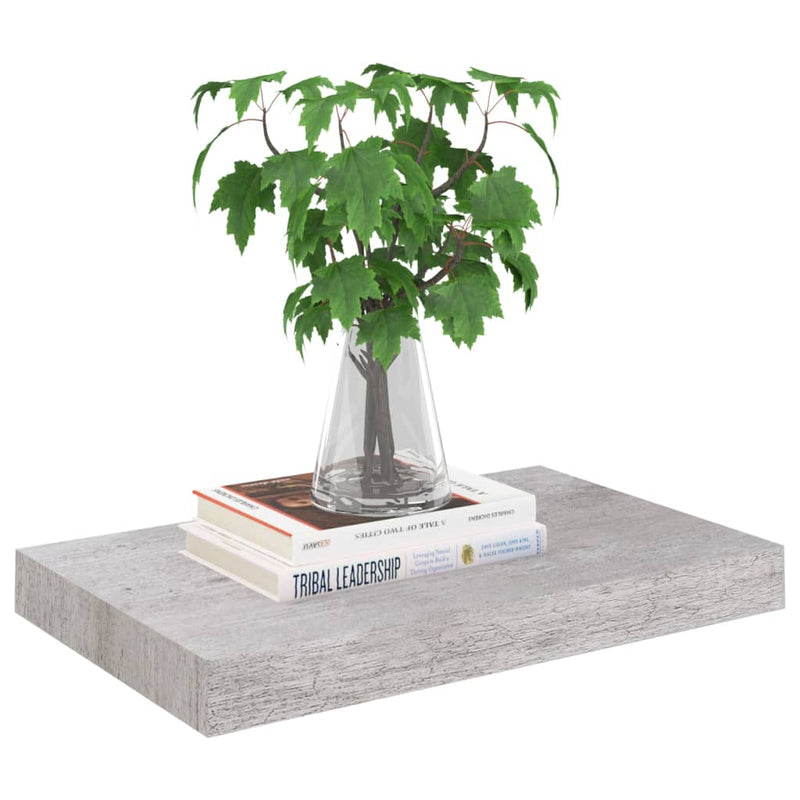 vidaXL 2 db betonszürke MDF lebegő fali polc 40 x 23 x 3,8 cm