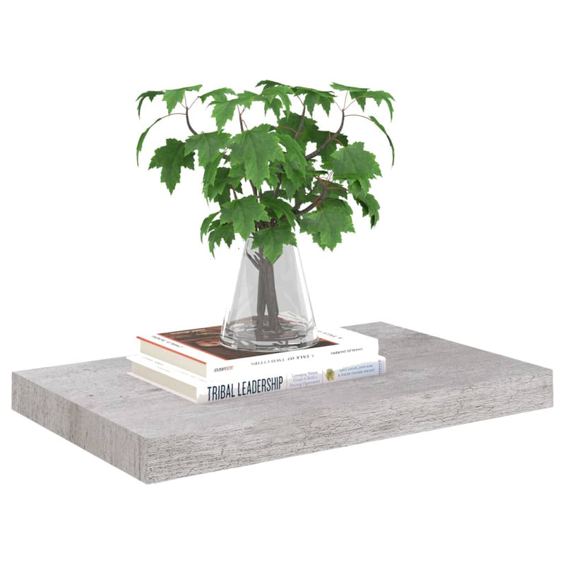 vidaXL 4 db betonszürke MDF lebegő fali polc 50 x 23 x 3,8 cm