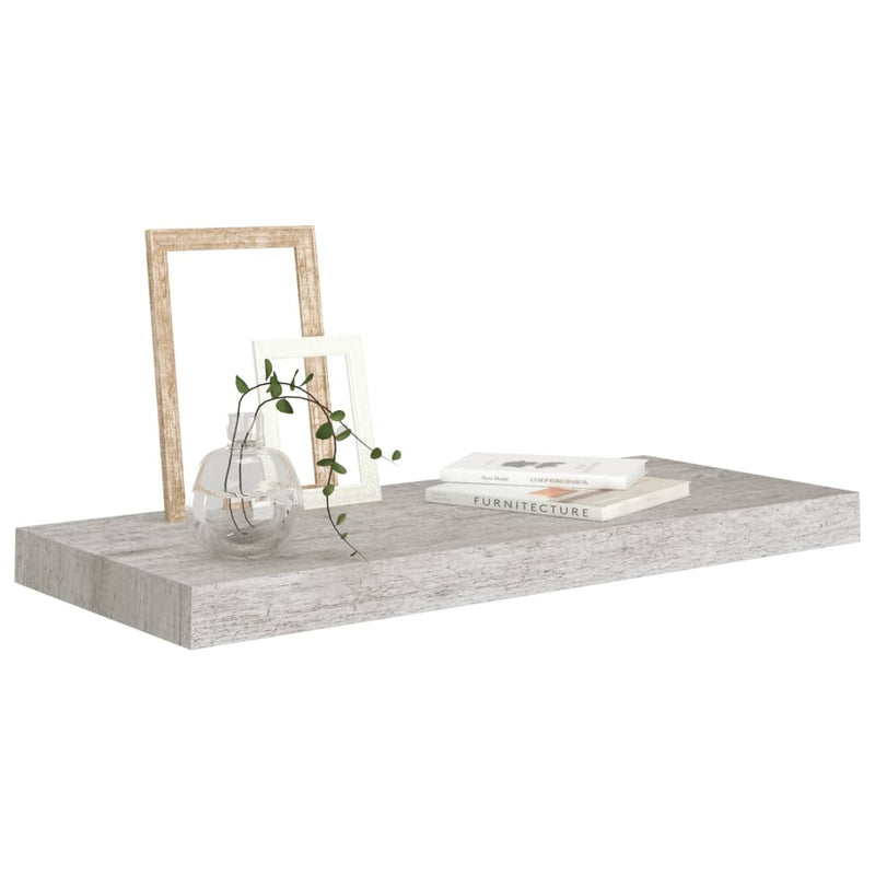 vidaXL betonszürke MDF lebegő fali polc 60 x 23,5 x 3,8 cm