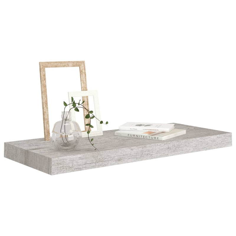 vidaXL 4 db betonszürke MDF lebegő fali polc 60 x 23,5 x 3,8 cm