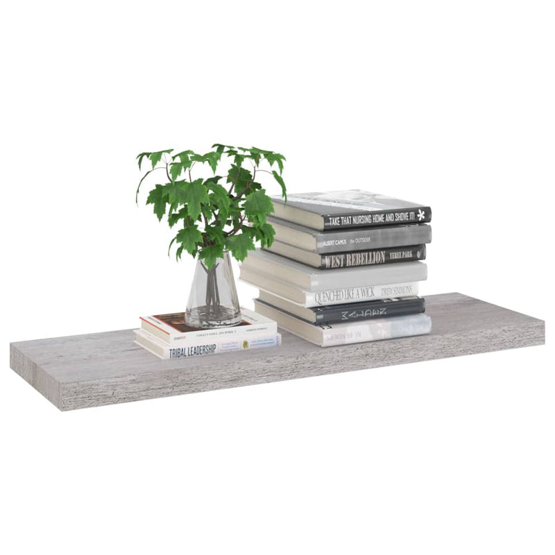 vidaXL 4 db betonszürke MDF lebegő fali polc 80 x 23,5 x 3,8 cm