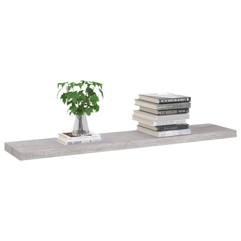 vidaXL 4 db betonszürke MDF lebegő fali polc 120 x 23,5 x 3,8 cm