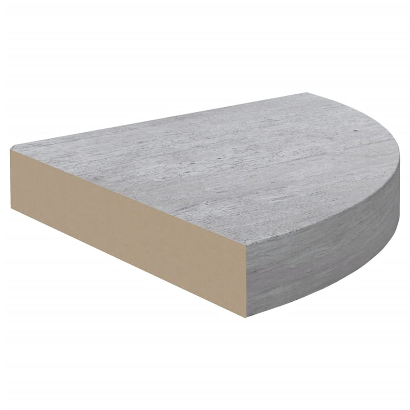 vidaXL betonszürke MDF fali sarokpolc 25 x 25 x 3,8 cm