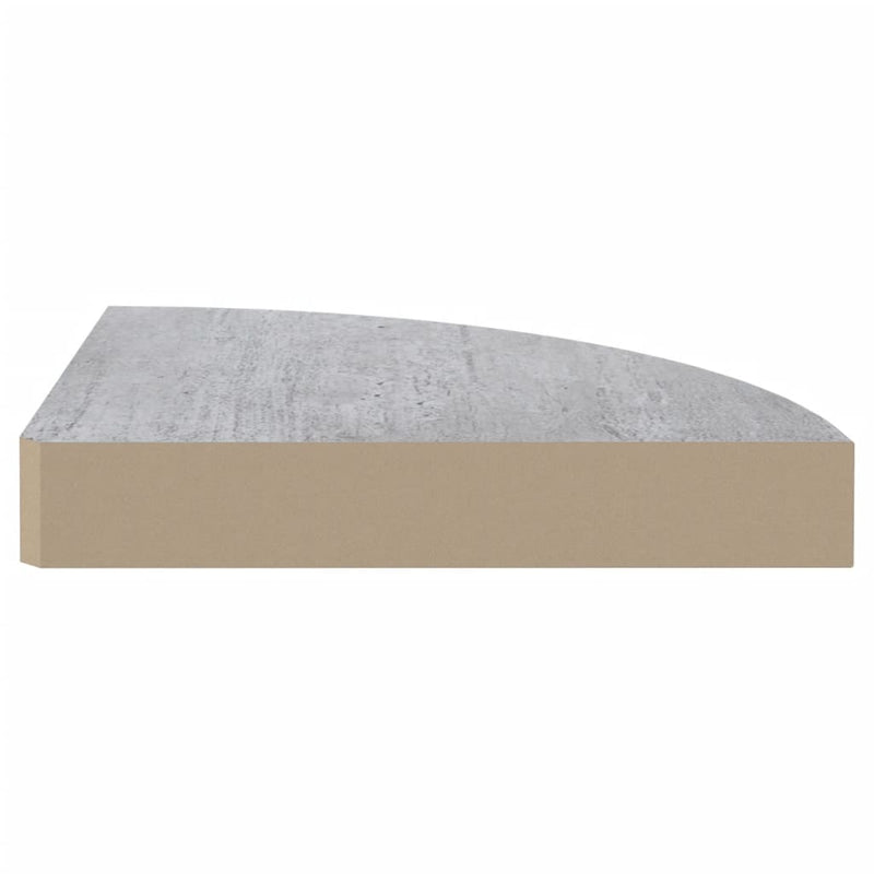 vidaXL betonszürke MDF fali sarokpolc 25 x 25 x 3,8 cm