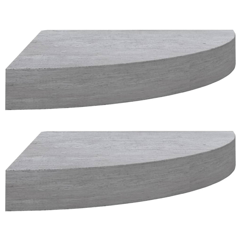 vidaXL 2 db betonszürke MDF fali sarokpolc 25 x 25 x 3,8 cm