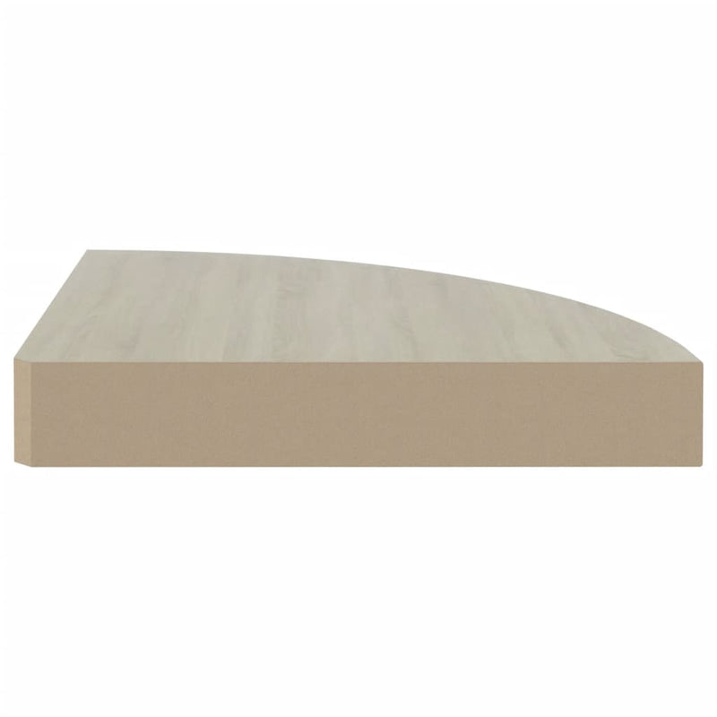 vidaXL tölgyszínű és fehér MDF fali sarokpolc 35 x 35 x 3,8 cm