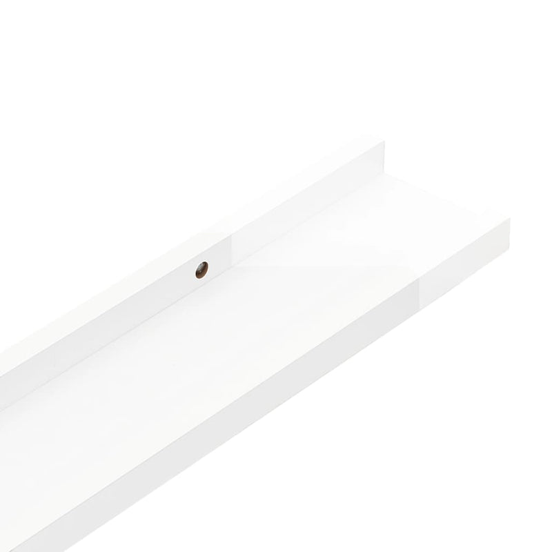 vidaXL 2 db magasfényű fehér fali polc 40 x 9 x 3 cm