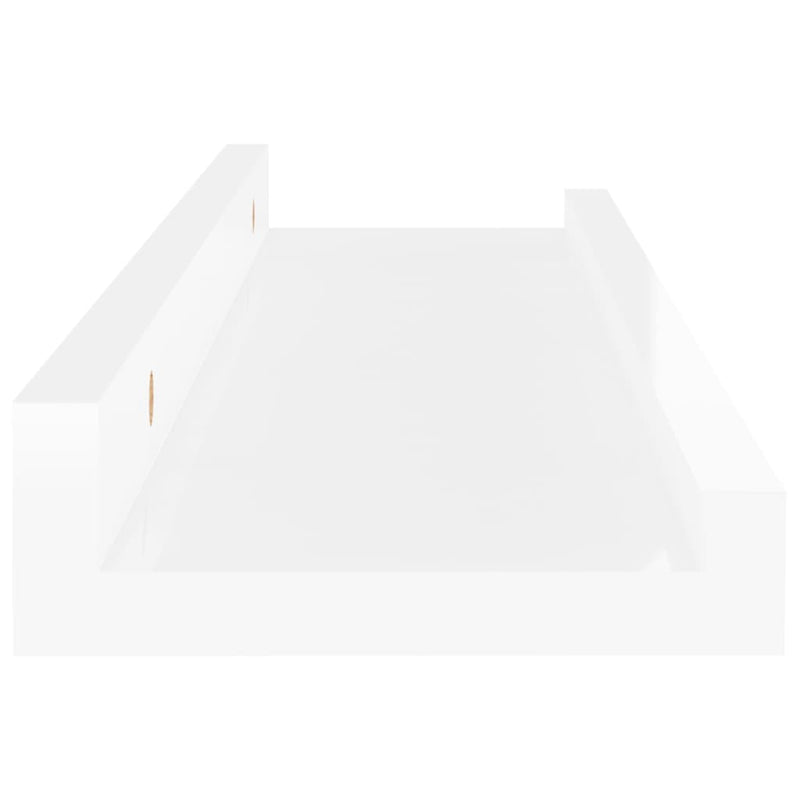 vidaXL 2 db magasfényű fehér fali polc 40 x 9 x 3 cm
