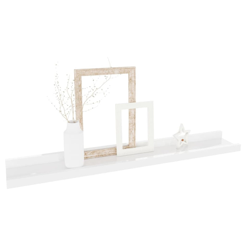 vidaXL 2 db magasfényű fehér fali polc 60 x 9 x 3 cm