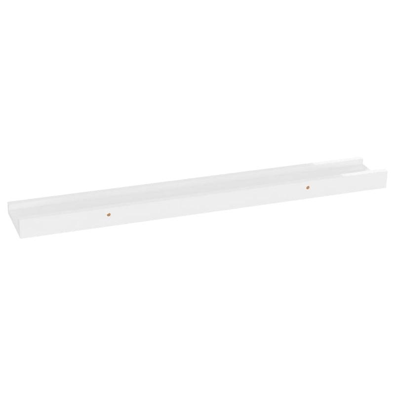 vidaXL 2 db magasfényű fehér fali polc 60 x 9 x 3 cm