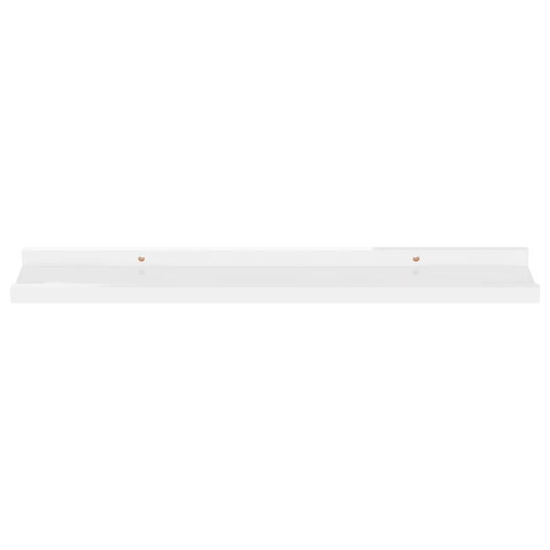vidaXL 2 db magasfényű fehér fali polc 60 x 9 x 3 cm