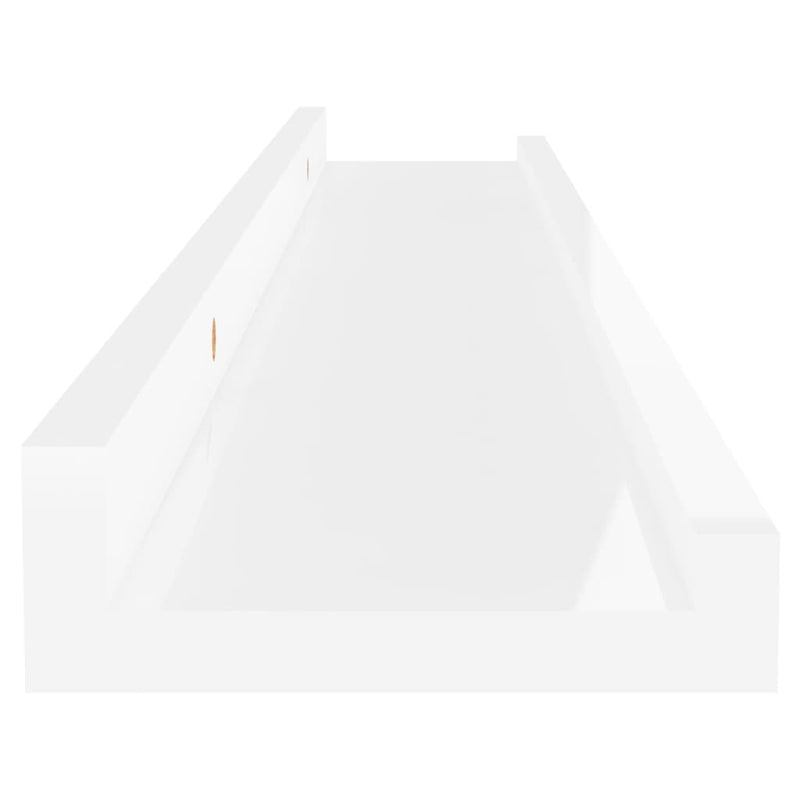 vidaXL 2 db magasfényű fehér fali polc 60 x 9 x 3 cm