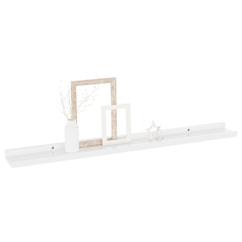 vidaXL 2 db magasfényű fehér fali polc 80 x 9 x 3 cm