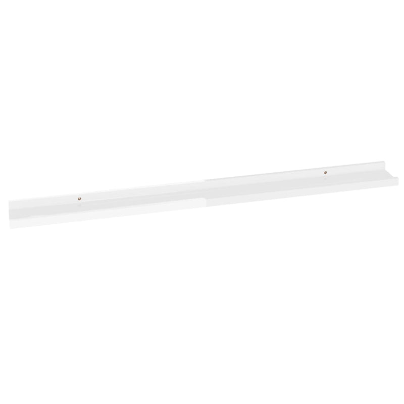 vidaXL 2 db magasfényű fehér fali polc 100 x 9 x 3 cm