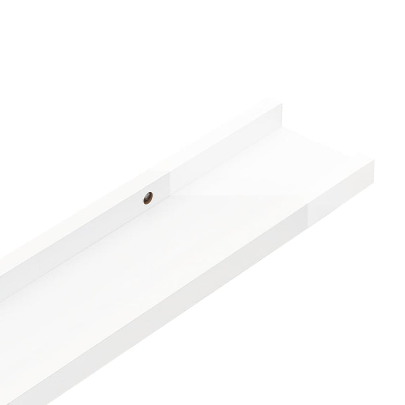 vidaXL 2 db magasfényű fehér fali polc 100 x 9 x 3 cm
