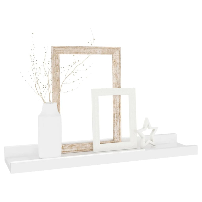 vidaXL 4 db magasfényű fehér fali polc 40 x 9 x 3 cm