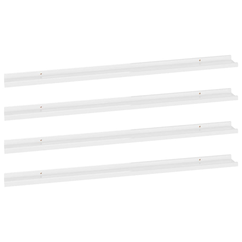 vidaXL 4 db magasfényű fehér fali polc 115 x 9 x 3 cm