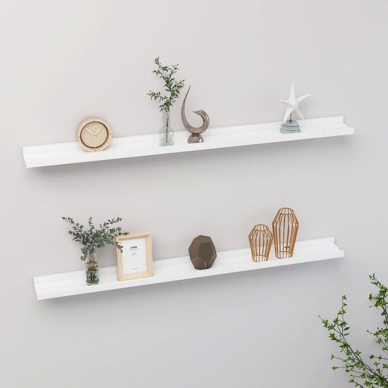 vidaXL 2 db fehér fali polc 100 x 9 x 3 cm