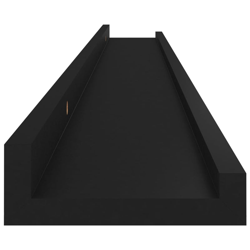 vidaXL 2 db fekete fali polc 100 x 9 x 3 cm