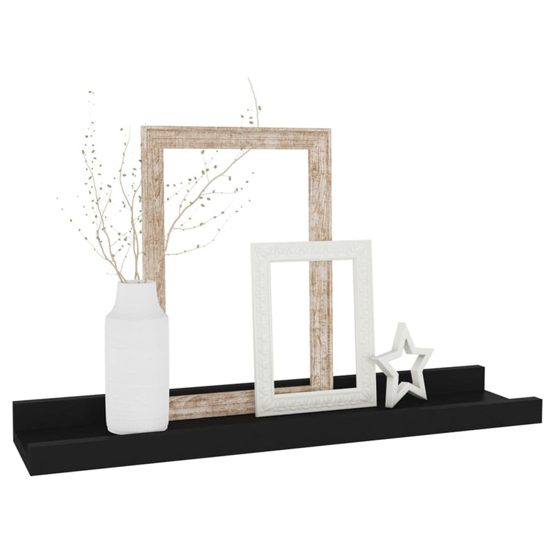 vidaXL 4 db fekete fali polc 40 x 9 x 3 cm