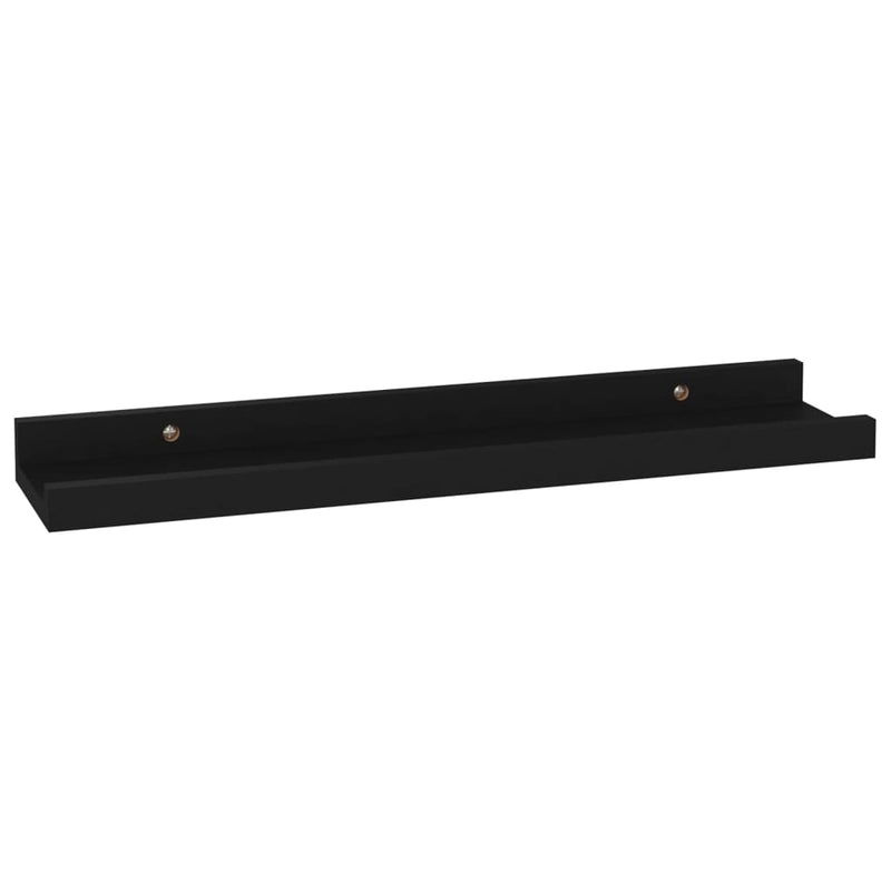 vidaXL 4 db fekete fali polc 40 x 9 x 3 cm
