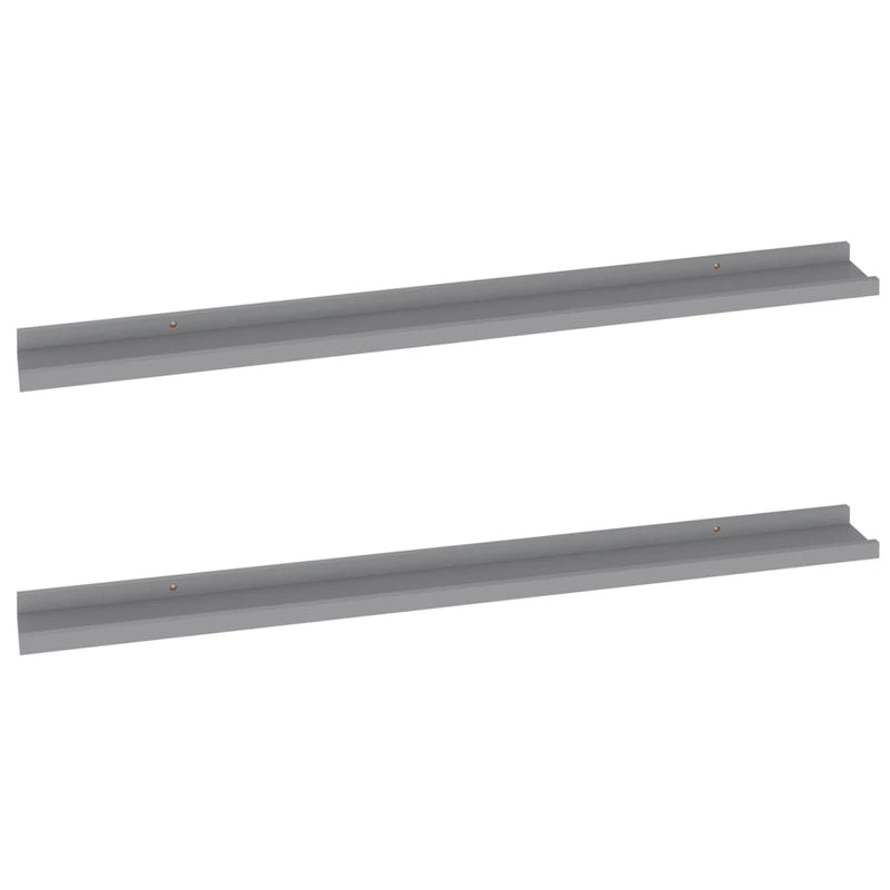 vidaXL 2 db szürke fali polc 100 x 9 x 3 cm