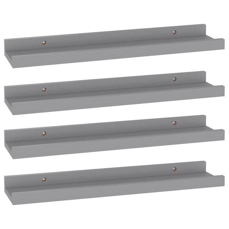vidaXL 4 db szürke fali polc 40 x 9 x 3 cm
