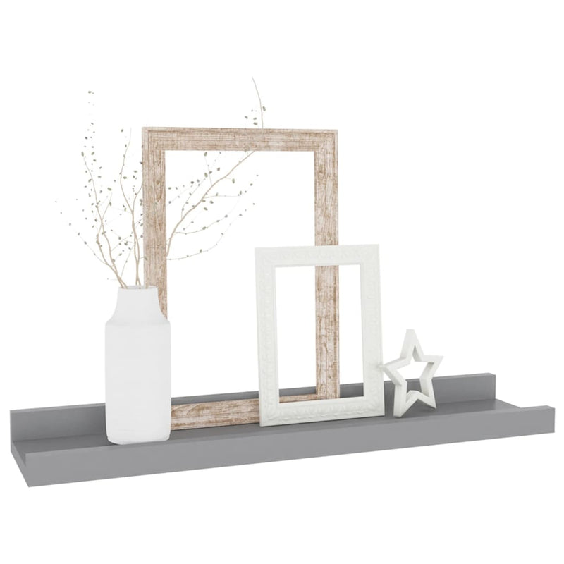 vidaXL 4 db szürke fali polc 40 x 9 x 3 cm