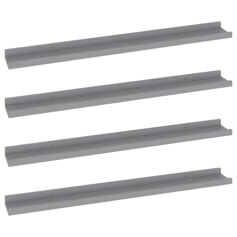 vidaXL 4 db szürke fali polc 80 x 9 x 3 cm
