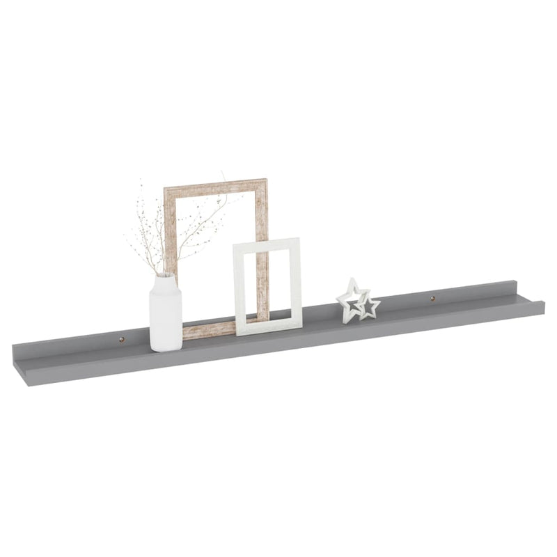 vidaXL 4 db szürke fali polc 80 x 9 x 3 cm