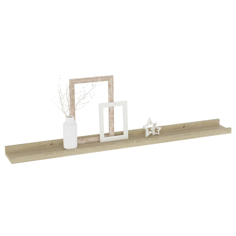 vidaXL 2 db sonoma tölgy színű fali polc 80 x 9 x 3 cm
