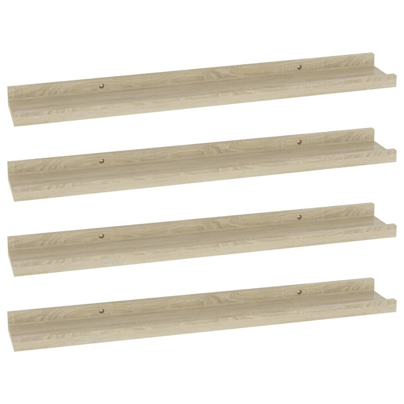 vidaXL 4 db sonoma tölgy színű fali polc 60 x 9 x 3 cm