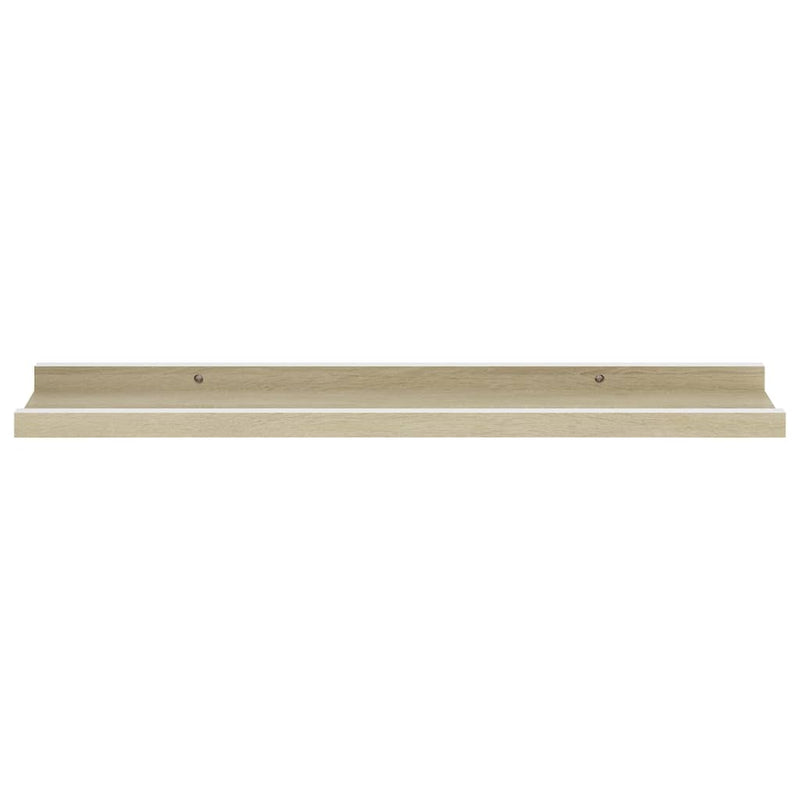 vidaXL 2 db fehér és sonoma tölgy színű fali polc 60 x 9 x 3 cm