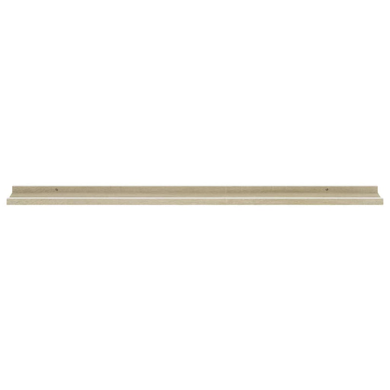 vidaXL 2 db fehér és sonoma tölgy színű fali polc 115 x 9 x 3 cm